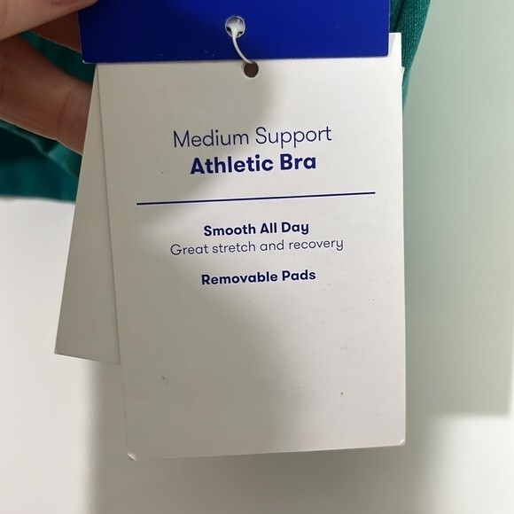 JoyLab Criss Cross Sports Bra Top Teal Green Size XSMALL NWT - Picture 7 of 8